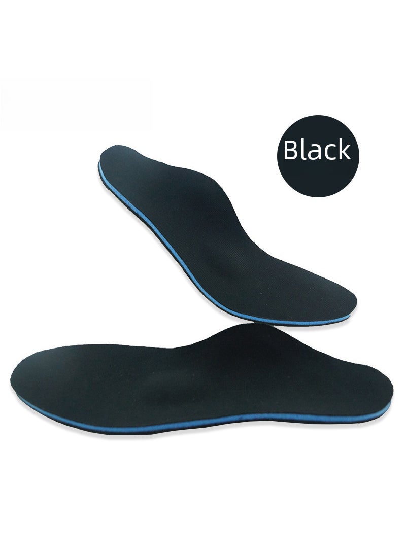 [Old song] inner eight-character flat foot arch insole heel valgus X/O-leg mens and womens arch soft insoleBlack Black