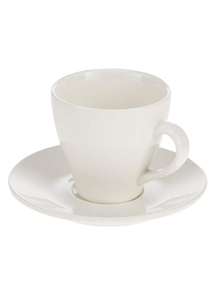 60ml Contempo Cup & Saucer Set - 8 Pieces,White