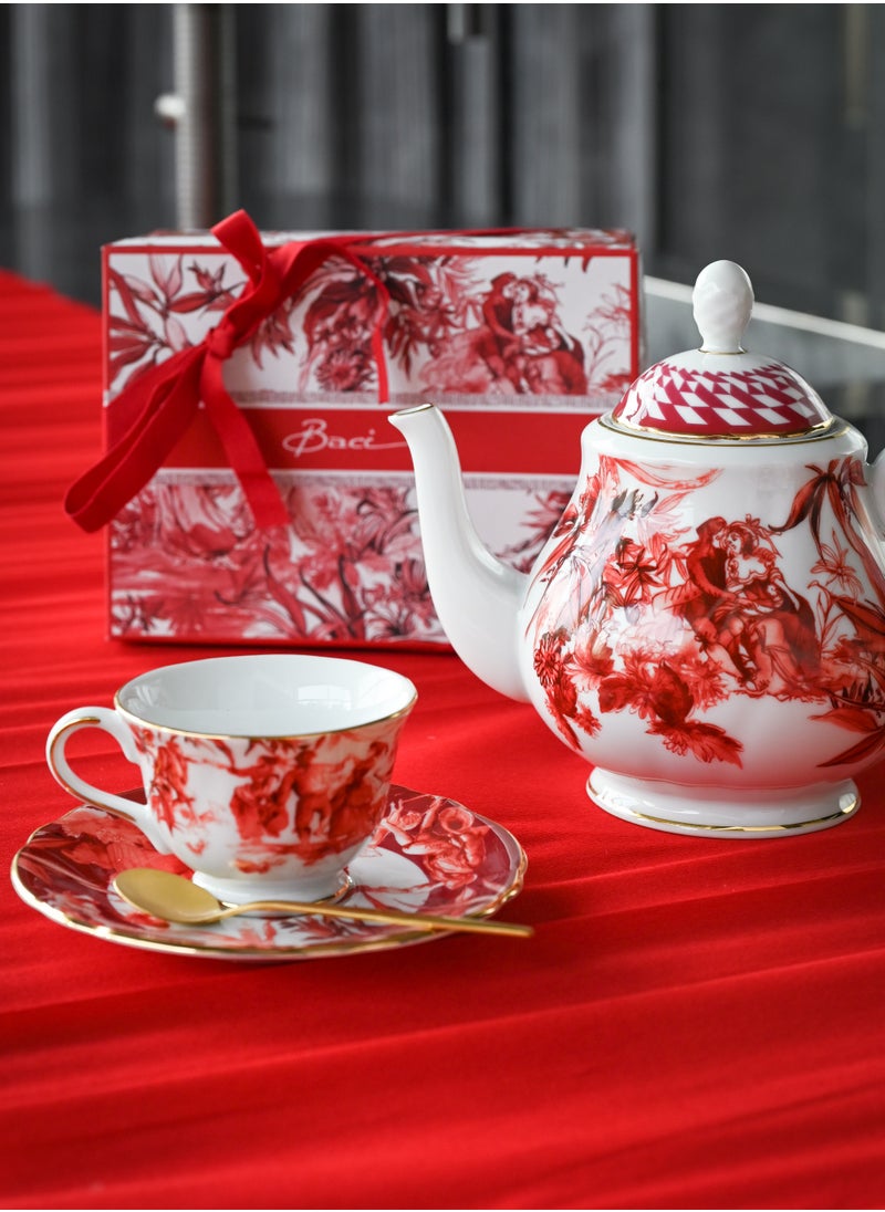 Baci Milano Le Rouge Sest 2 Tea Cups Porcelain