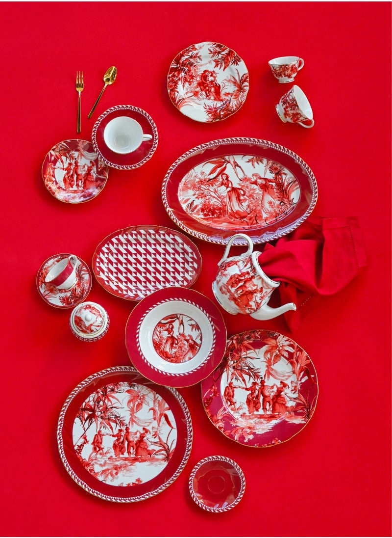 Baci Milano Le Rouge Sest 2 Tea Cups Porcelain