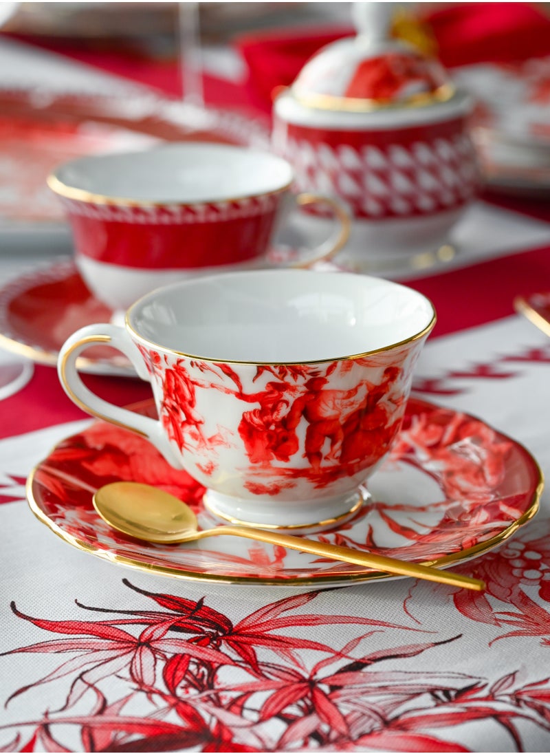 Baci Milano Le Rouge Sest 2 Tea Cups Porcelain