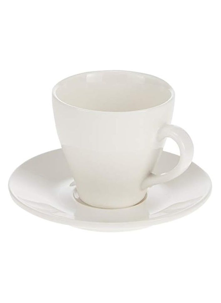 60ml Contempo Espresso Cup & Saucer Set - 8 Pieces,White