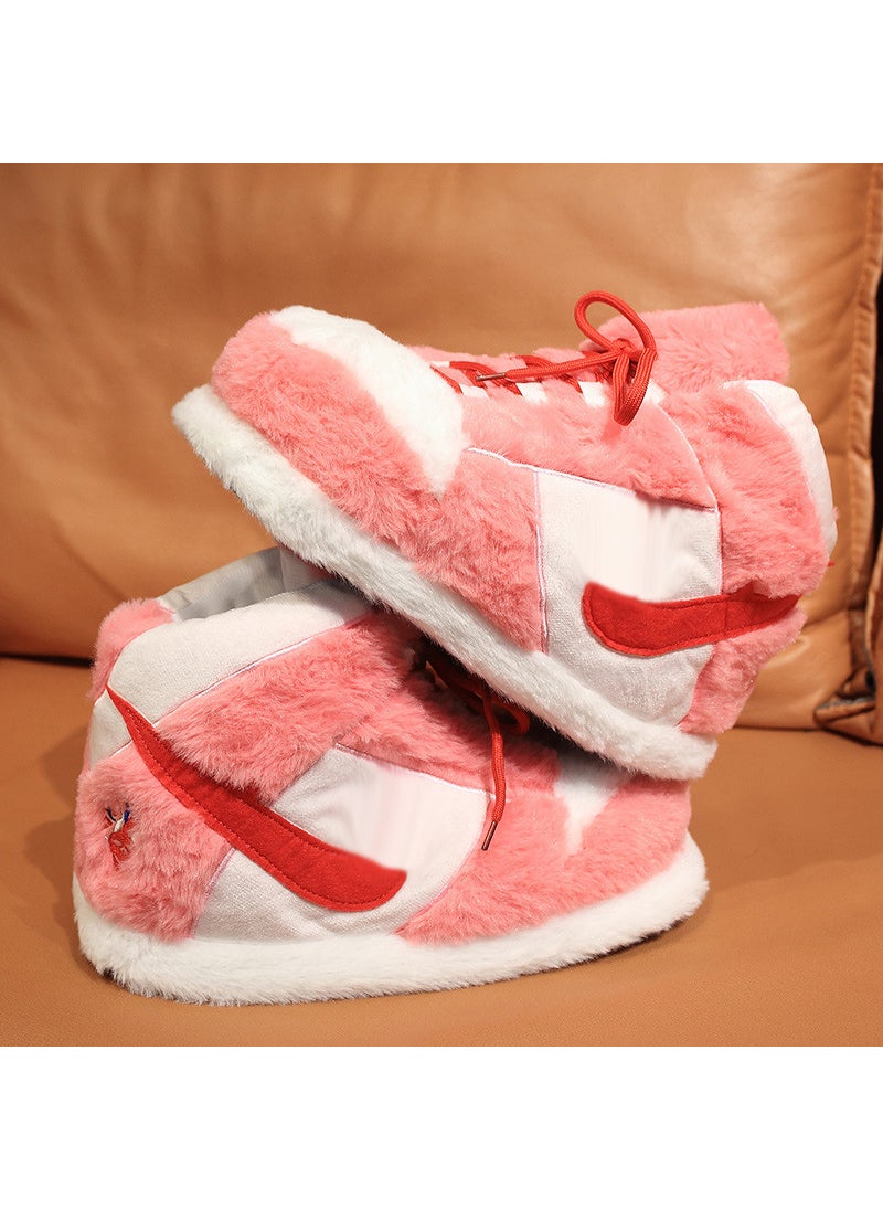 Winter New Warm Thick Cotton Slippers Pink (36-40)