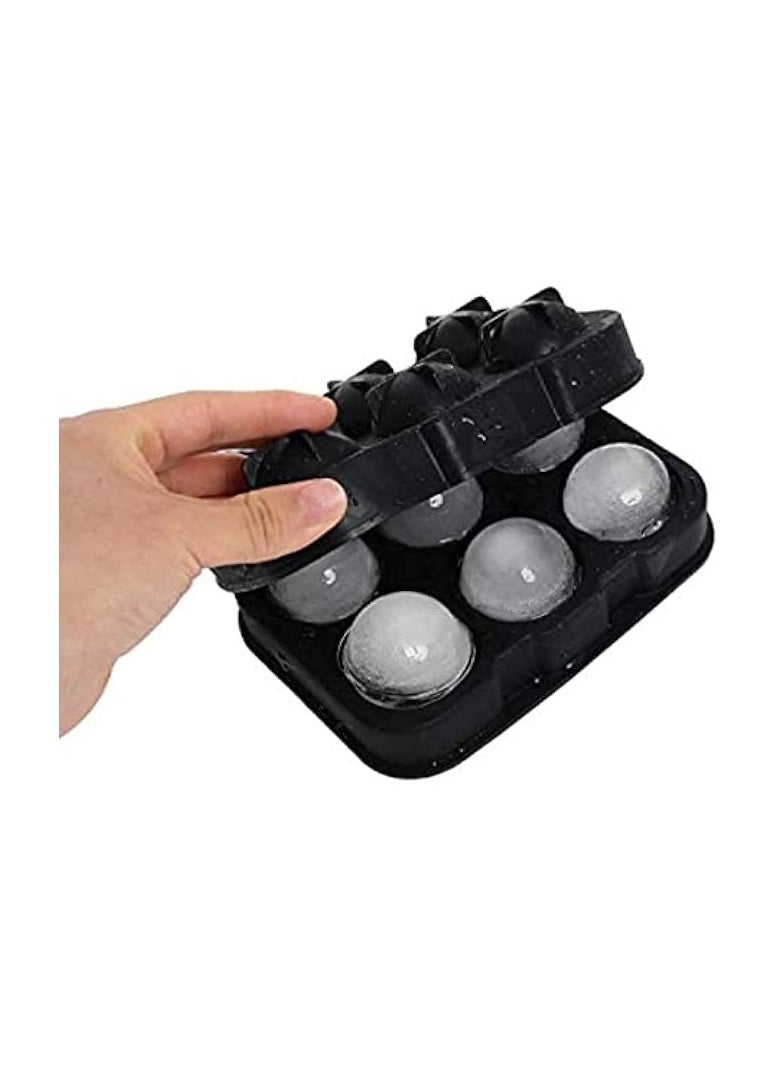 6 Hole Ice Cube Ball Drinking Wine Tray Brick Round Maker Mold Sphere Mould Party Bar Silicone Hockey