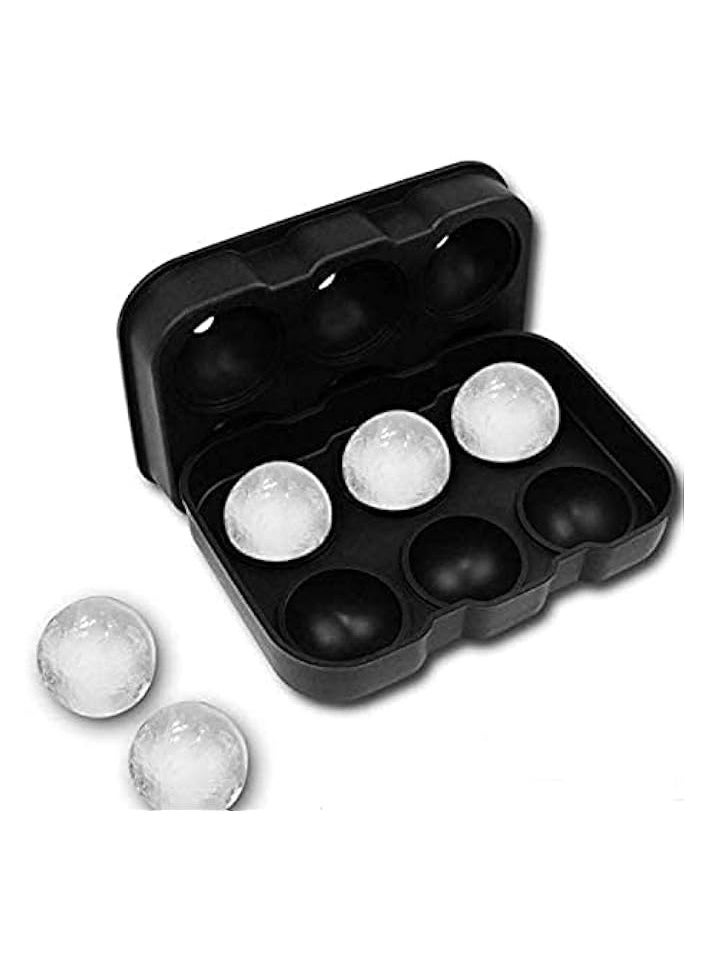 6 Hole Ice Cube Ball Drinking Wine Tray Brick Round Maker Mold Sphere Mould Party Bar Silicone Hockey