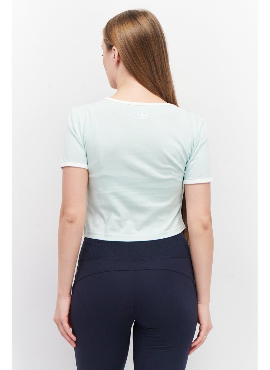 Women Sportswear Fit Short Sleeves Training Top, Green