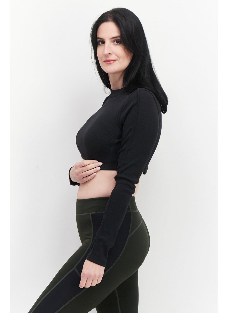 Women Sportwear Fit Long Sleeve Training Top, Black