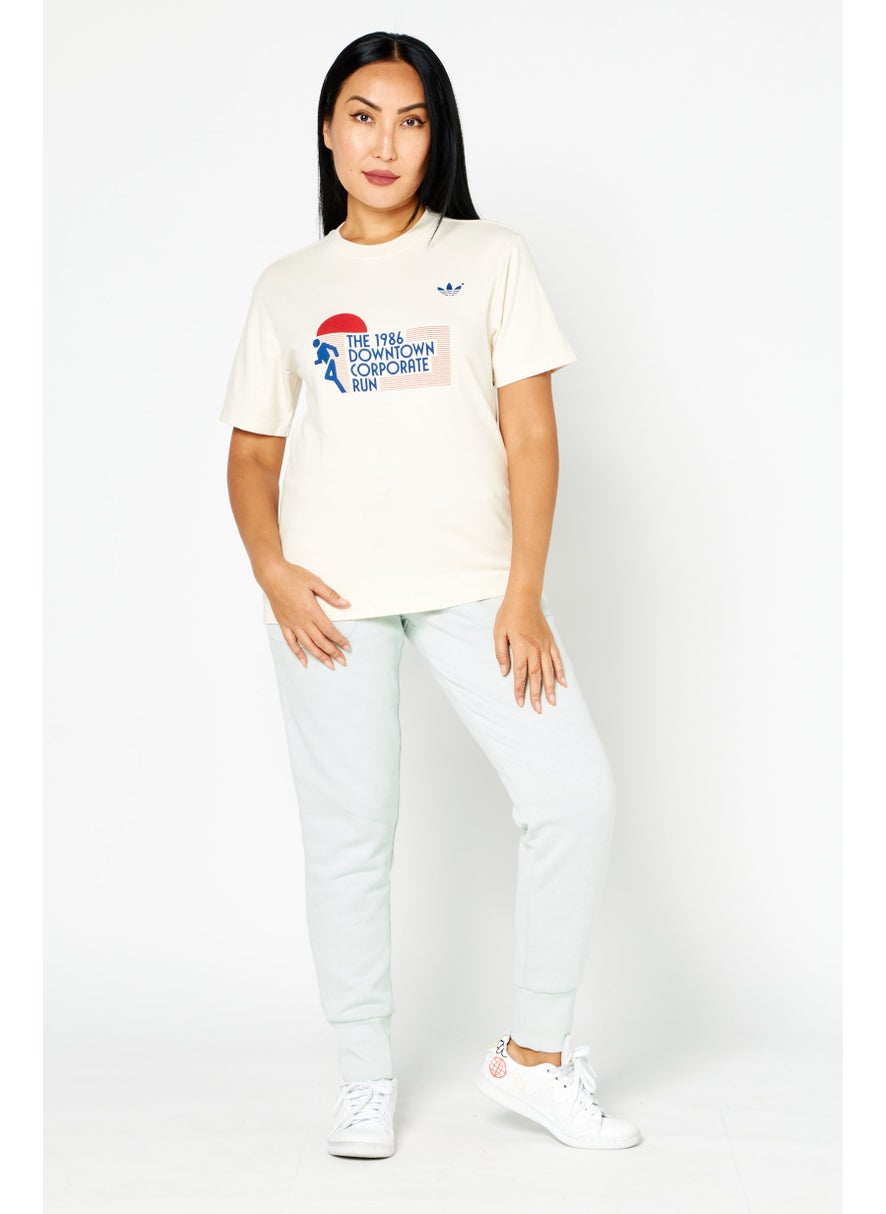Women Sportswear Fit Short Sleeve Training T-Shirt, Light Beige Combo