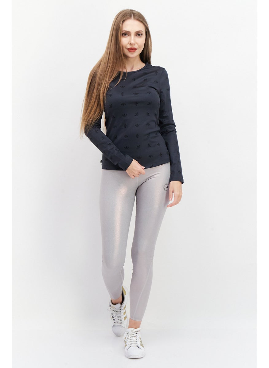 Women Sportswear Fit Long Sleeeve Outdoor Top, Dark Grey