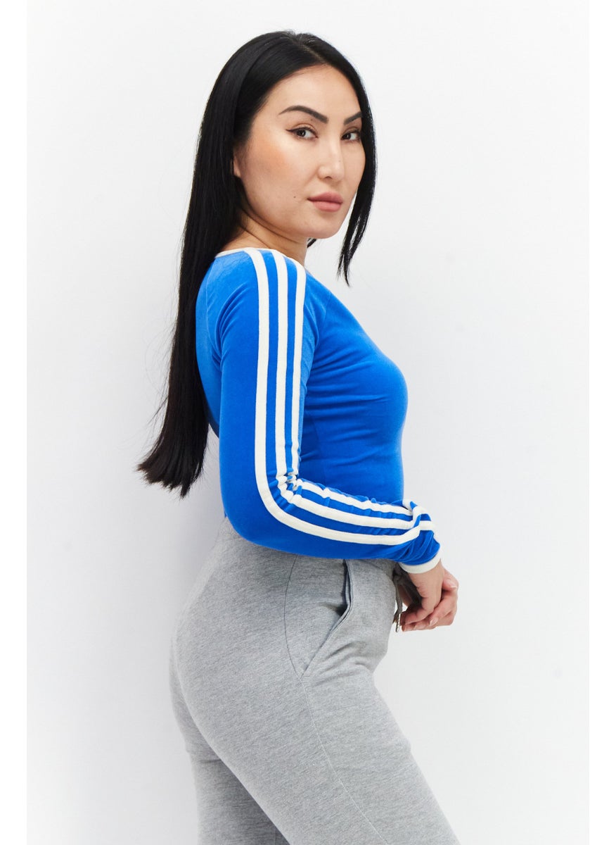 Women Sportswear Fit Logo Long Sleeve Bodysuit, Blue