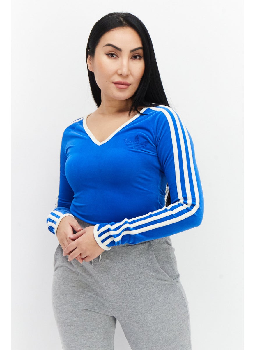 Women Sportswear Fit Logo Long Sleeve Bodysuit, Blue