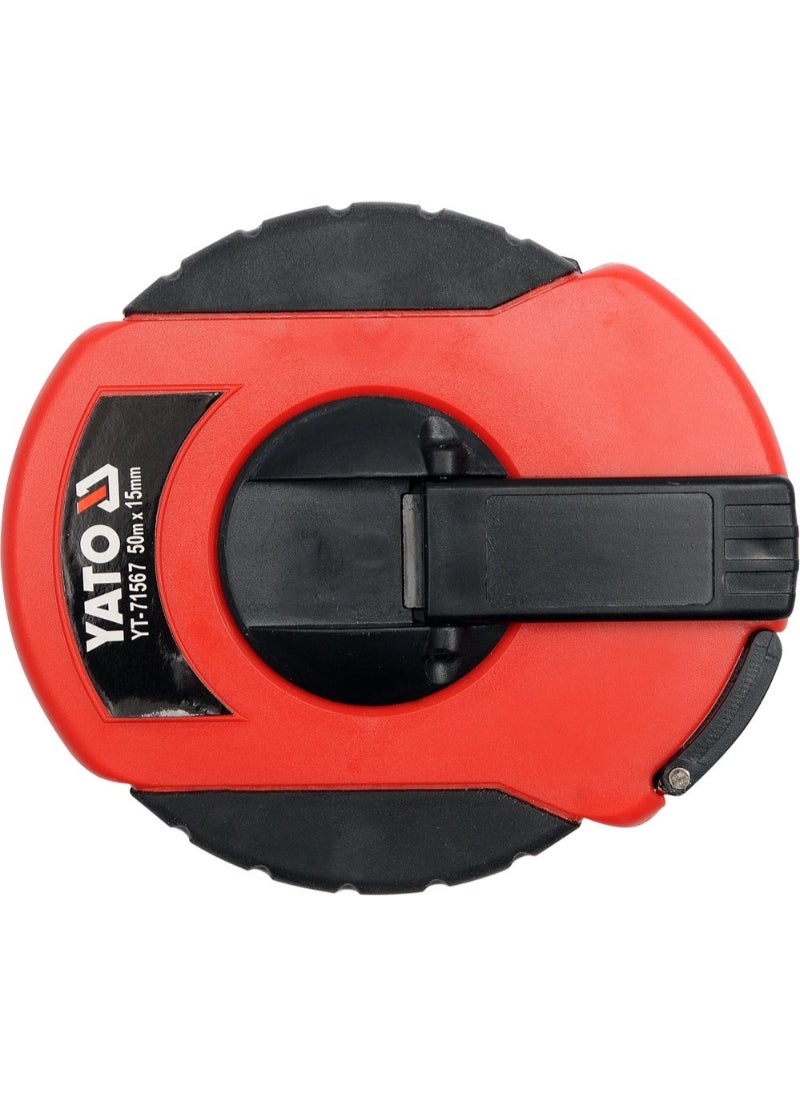 YATO Measuring Tape Fibre Glass Blade 50Mx13mm ABS case Hanger Card YT-71567