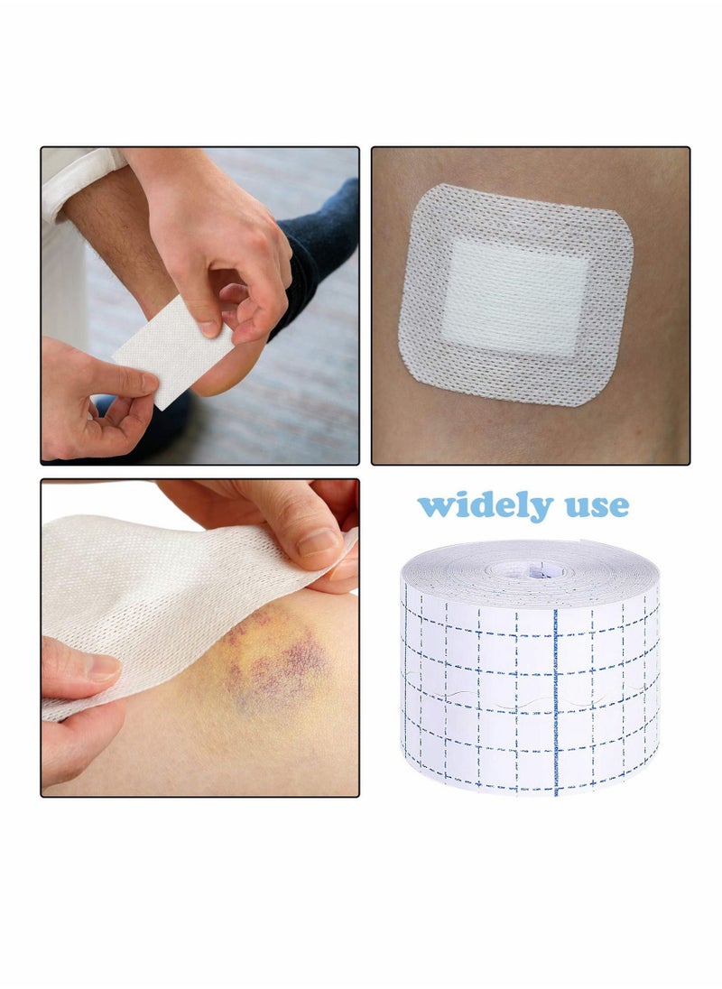 Non-Woven Cover Roll Stretch Tape Adhesive Bandages Breathable Bandage Cohesive Wrap Protective Film (2 Rolls 2 Inch x 10.94 Yard)