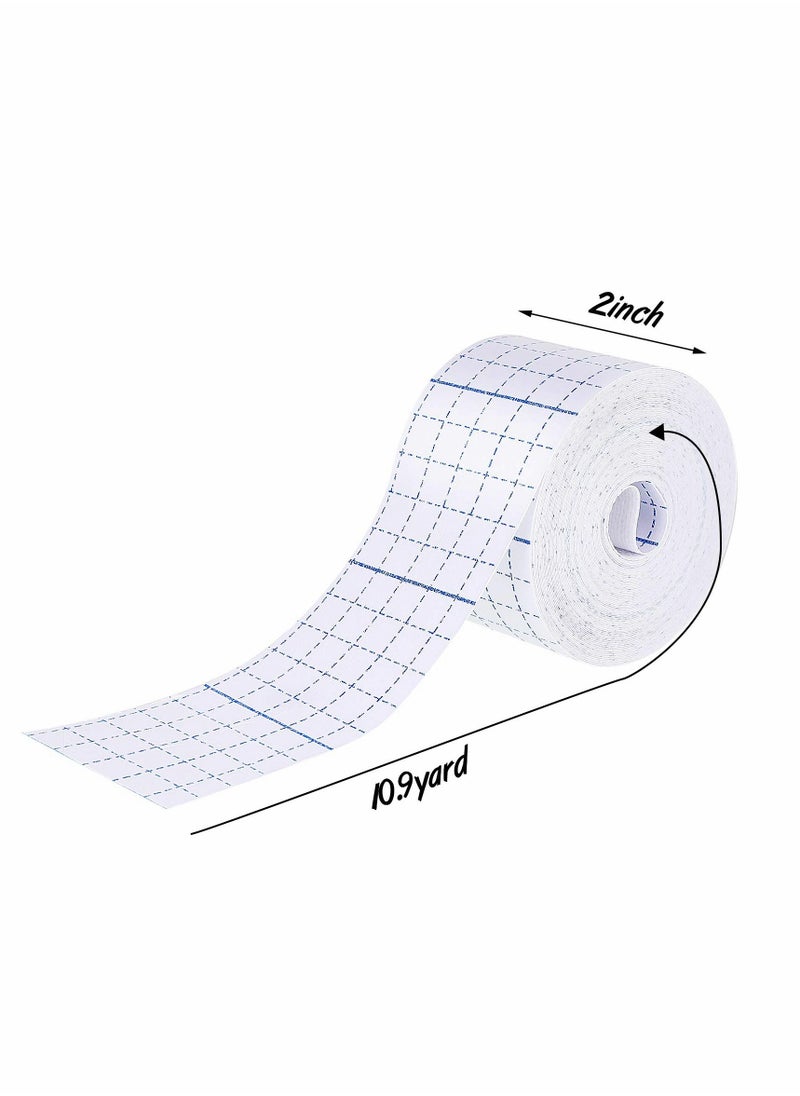 Non-Woven Cover Roll Stretch Tape Adhesive Bandages Breathable Bandage Cohesive Wrap Protective Film (2 Rolls 2 Inch x 10.94 Yard)
