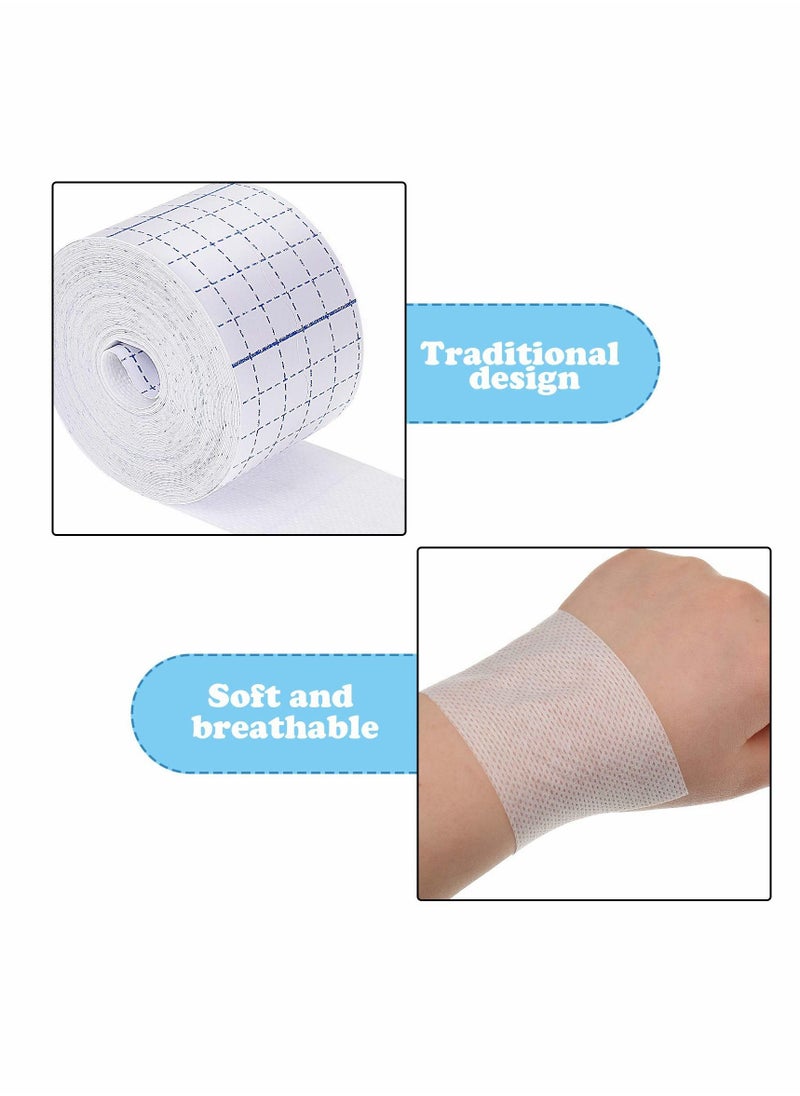 Non-Woven Cover Roll Stretch Tape Adhesive Bandages Breathable Bandage Cohesive Wrap Protective Film (2 Rolls 2 Inch x 10.94 Yard)