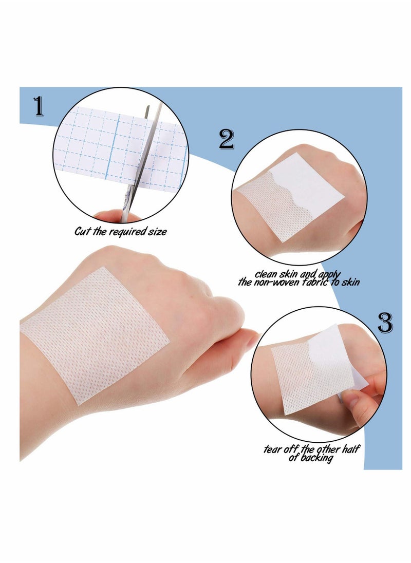 Non-Woven Cover Roll Stretch Tape Adhesive Bandages Breathable Bandage Cohesive Wrap Protective Film (2 Rolls 2 Inch x 10.94 Yard)