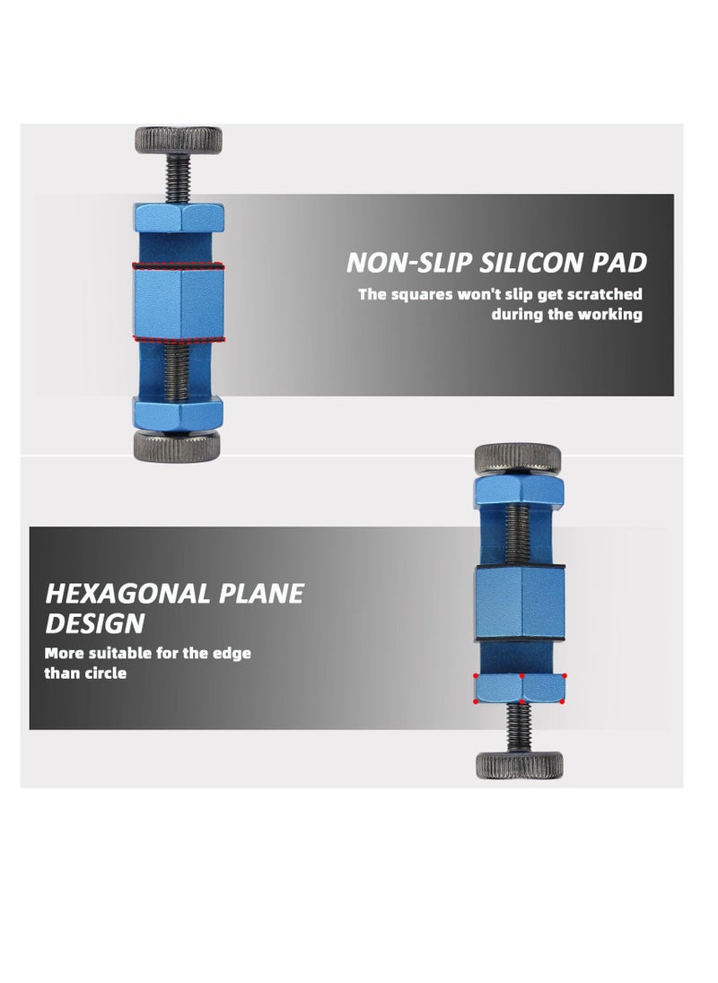 Stair Gauges for Framing Square, Tall Stair Gauges with Holder and Rafter, Lengthen Anti-Lost Non-Slip Framing Square Stops, Stair Gauge Knobs for Circular Saw, Dark Blue