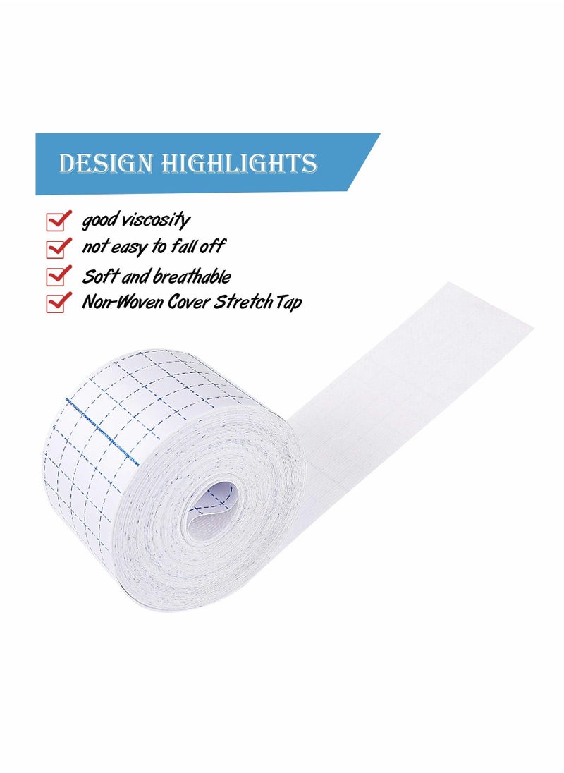 Non-Woven Cover Roll Stretch Tape Adhesive Bandages Breathable Bandage Cohesive Wrap Protective Film (2 Rolls 2 Inch x 10.94 Yard)