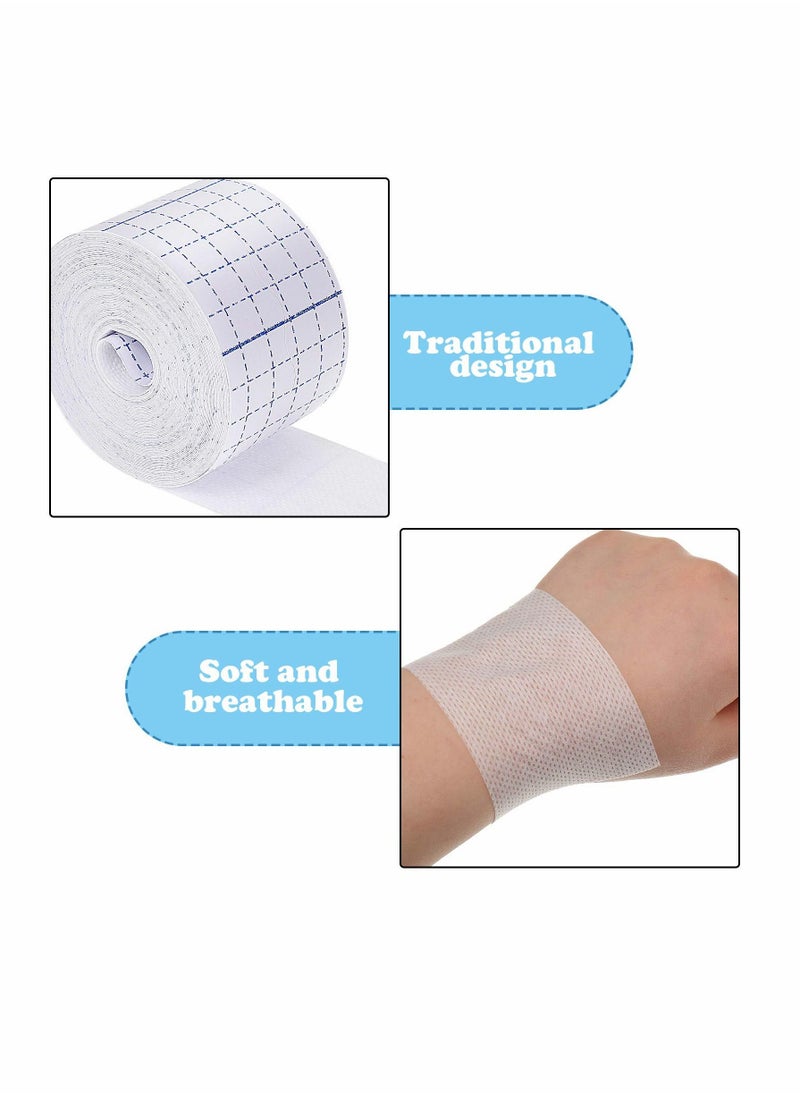 Non-Woven Cover Roll Stretch Tape Adhesive Bandages Breathable Bandage Cohesive Wrap Protective Film (2 Rolls 2 Inch x 10.94 Yard)