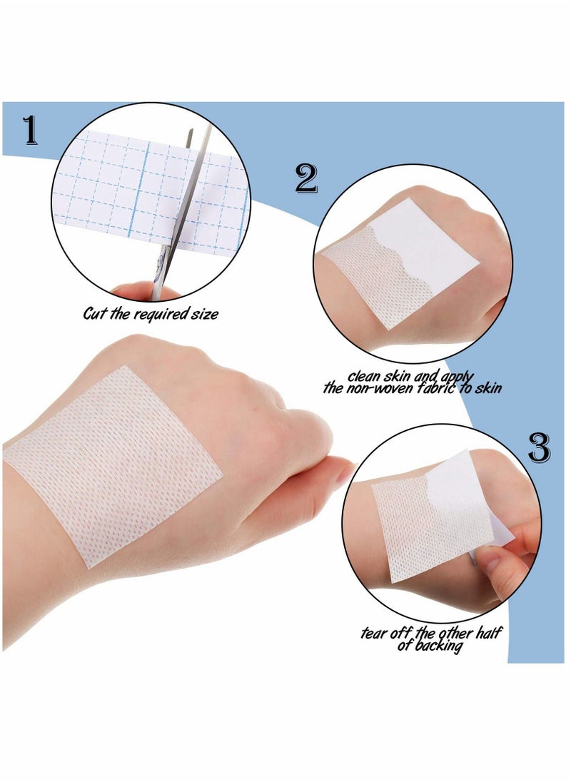 Non-Woven Cover Roll Stretch Tape Adhesive Bandages Breathable Bandage Cohesive Wrap Protective Film (2 Rolls 2 Inch x 10.94 Yard)