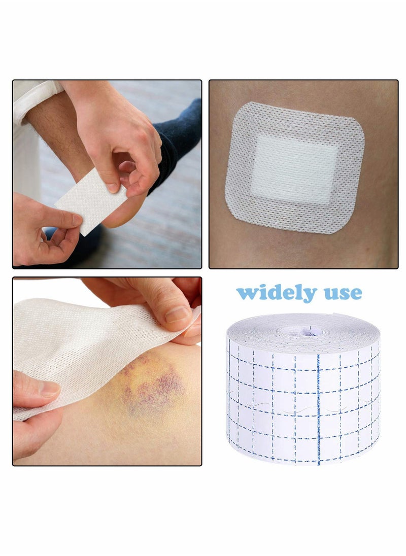 Non-Woven Cover Roll Stretch Tape Adhesive Bandages Breathable Bandage Cohesive Wrap Protective Film (2 Rolls 2 Inch x 10.94 Yard)