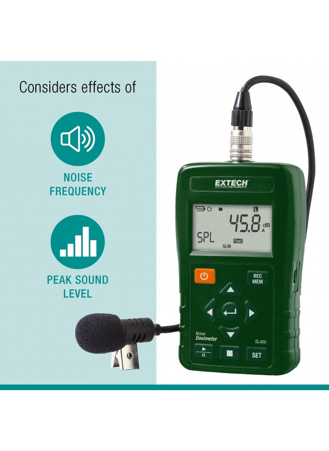 Extech SL400 Personal Noise Dosimeter with USB Interface