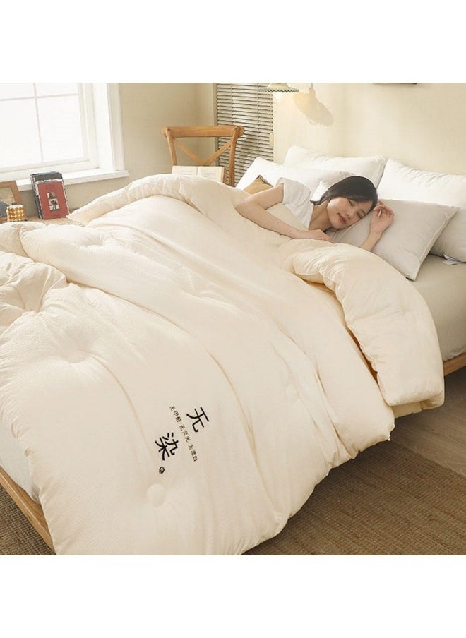 Super Soft Soybean Fiber Quilt Anti Allergy Duvet Spring Duvet Winter Thickened Quilt 180x220cm 3KG White