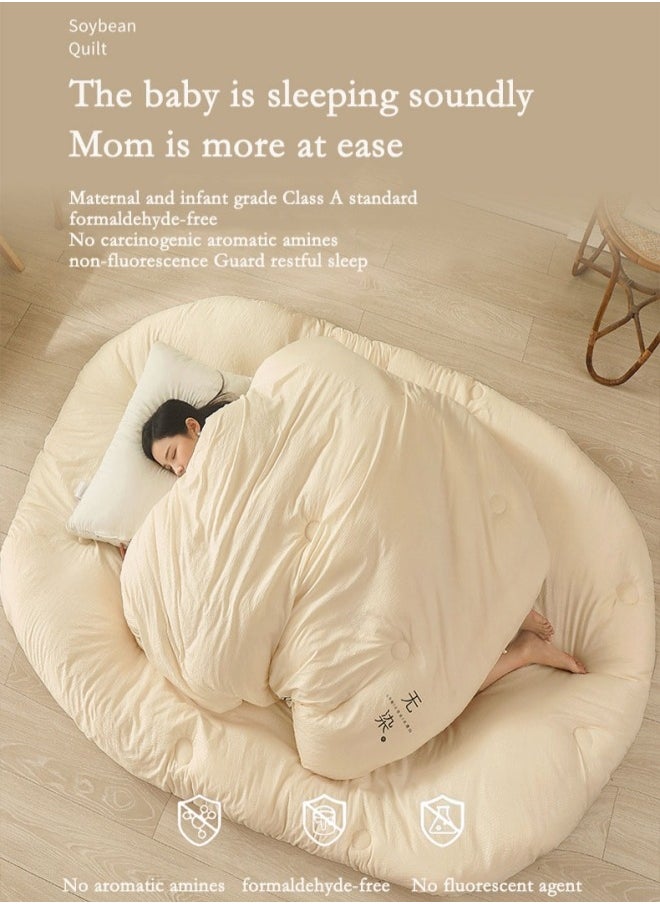 Super Soft Soybean Fiber Quilt Anti Allergy Duvet Spring Duvet Winter Thickened Quilt 180x220cm 3KG White