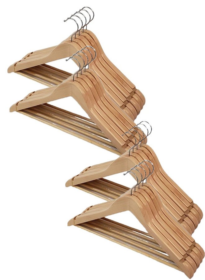 Pack of 20 Non-Slip Wooden Hangers