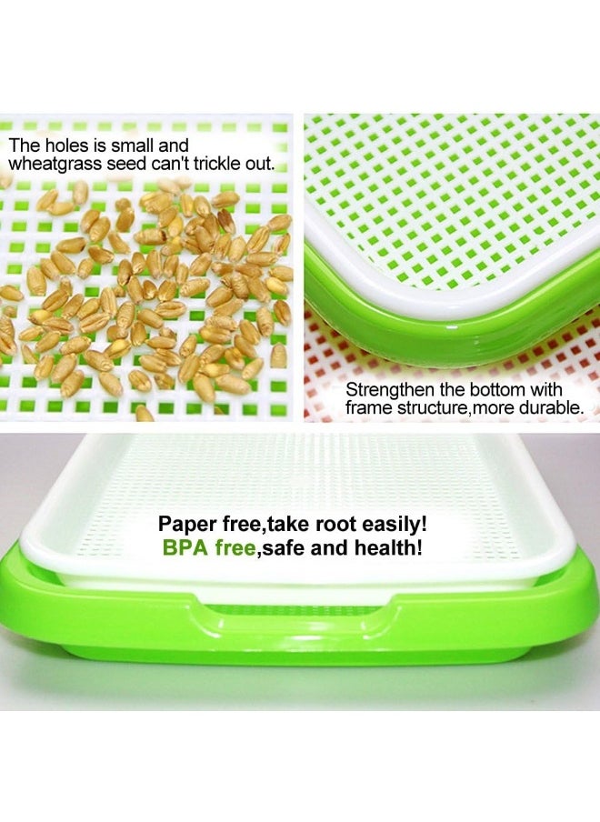 4 Layers Sprout Trays with Extra Strength Plastic Shelf Soil-Free Healthy Wheatgrass Seeds Grower  Storage Trays for Garden Home Office