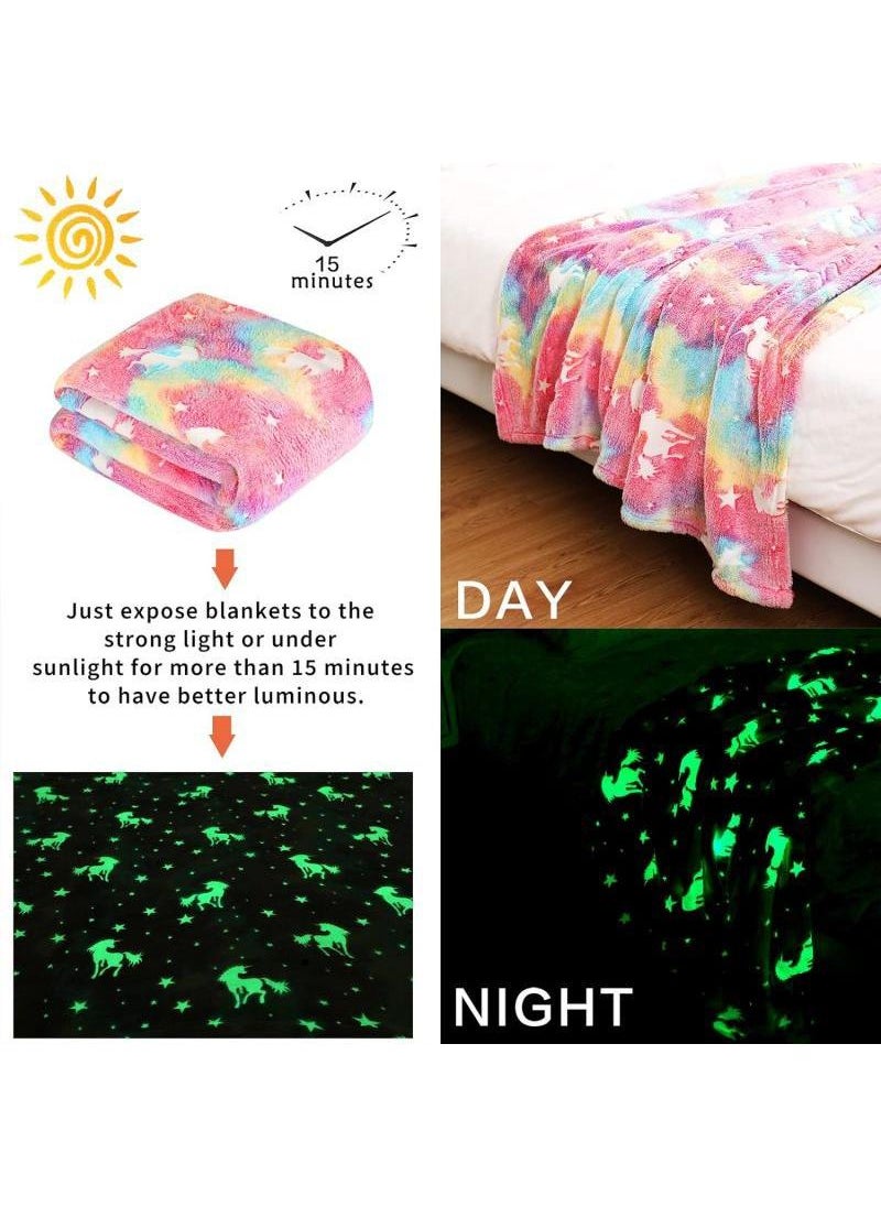 Glow in The Dark Blanket Personalized Blanket For Kids,50x60inch Throw Blankets Super Cozy Plush Soft Fleece Blanket for Girls Boys Birthday Gifts