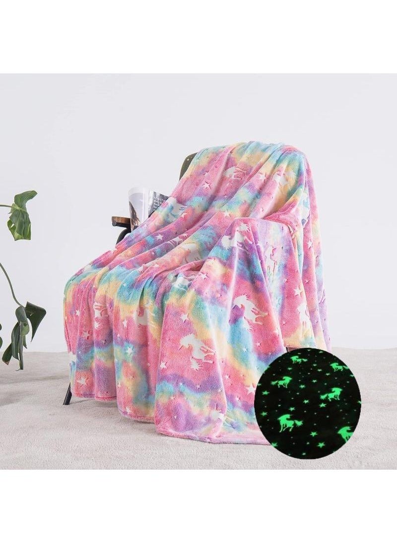 Glow in The Dark Blanket Personalized Blanket For Kids,50x60inch Throw Blankets Super Cozy Plush Soft Fleece Blanket for Girls Boys Birthday Gifts