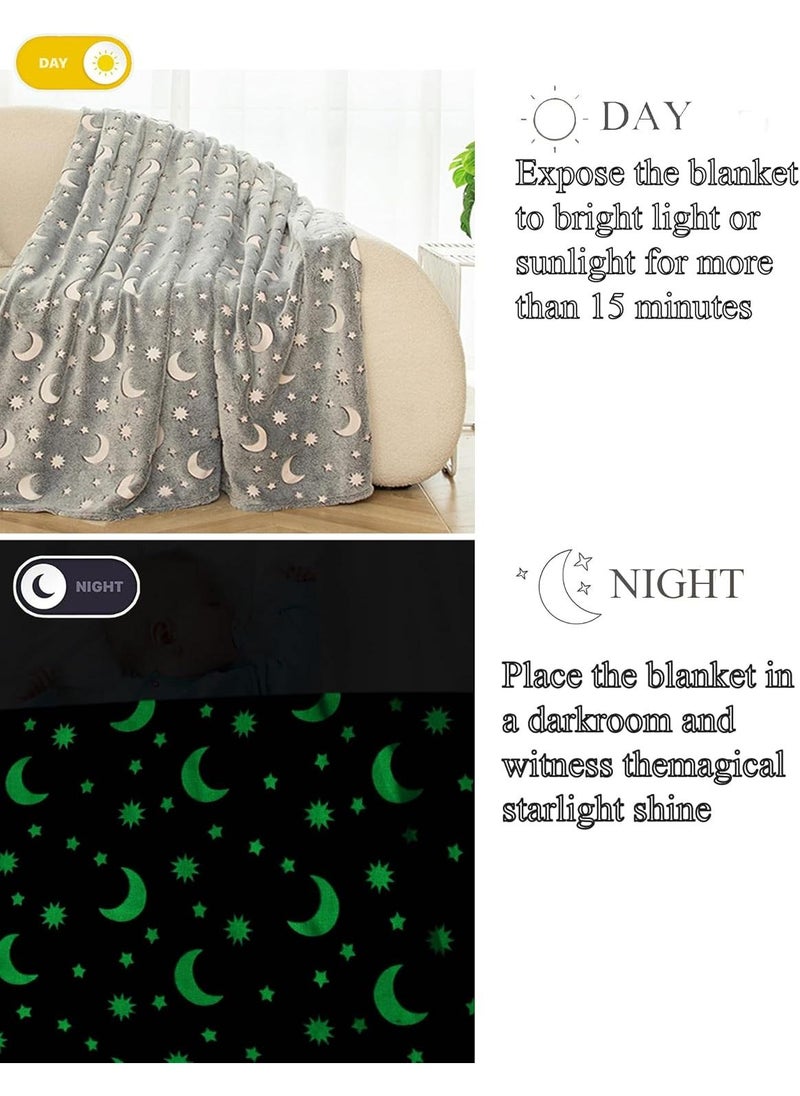 Glow in The Dark Blanket Personalized Blanket For Kids,50x60inch Throw Blankets Super Cozy Plush Soft Fleece Blanket for Girls Boys Birthday Gifts