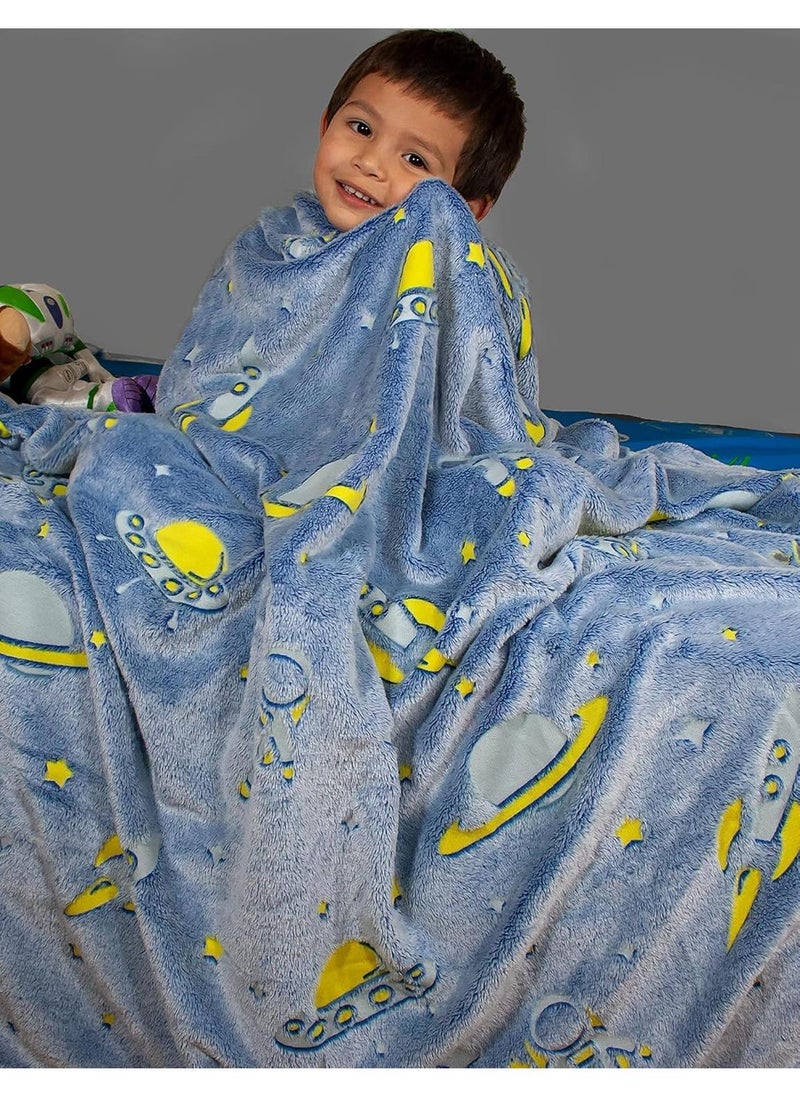 Glow in The Dark Blanket Personalized Blanket For Kids,50x60inch Throw Blankets Super Cozy Plush Soft Fleece Blanket for Girls Boys Birthday Gifts