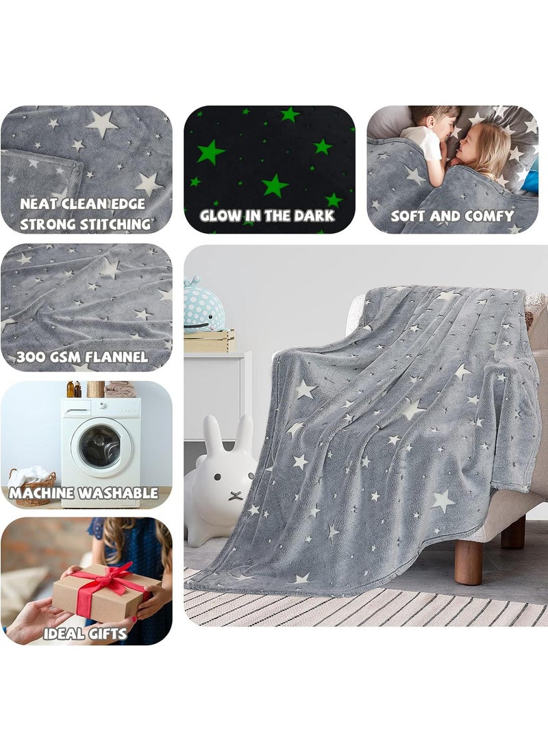 Glow in The Dark Blanket Personalized Blanket For Kids,50x60inch Throw Blankets Super Cozy Plush Soft Fleece Blanket for Girls Boys Birthday Gifts