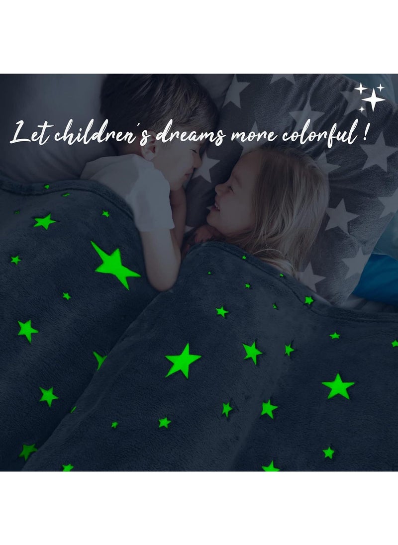 Glow in The Dark Blanket Personalized Blanket For Kids,50x60inch Throw Blankets Super Cozy Plush Soft Fleece Blanket for Girls Boys Birthday Gifts