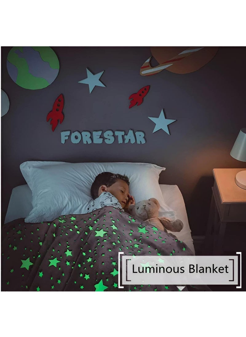 Glow in The Dark Blanket Personalized Blanket For Kids,50x60inch Throw Blankets Super Cozy Plush Soft Fleece Blanket for Girls Boys Birthday Gifts