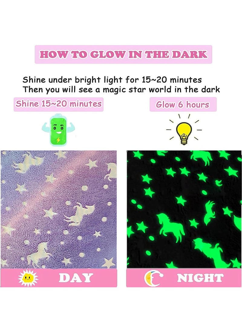 Glow in The Dark Blanket Personalized Blanket For Kids,50x60inch Throw Blankets Super Cozy Plush Soft Fleece Blanket for Girls Boys Birthday Gifts