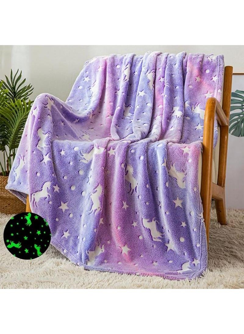 Glow in The Dark Blanket Personalized Blanket For Kids,50x60inch Throw Blankets Super Cozy Plush Soft Fleece Blanket for Girls Boys Birthday Gifts