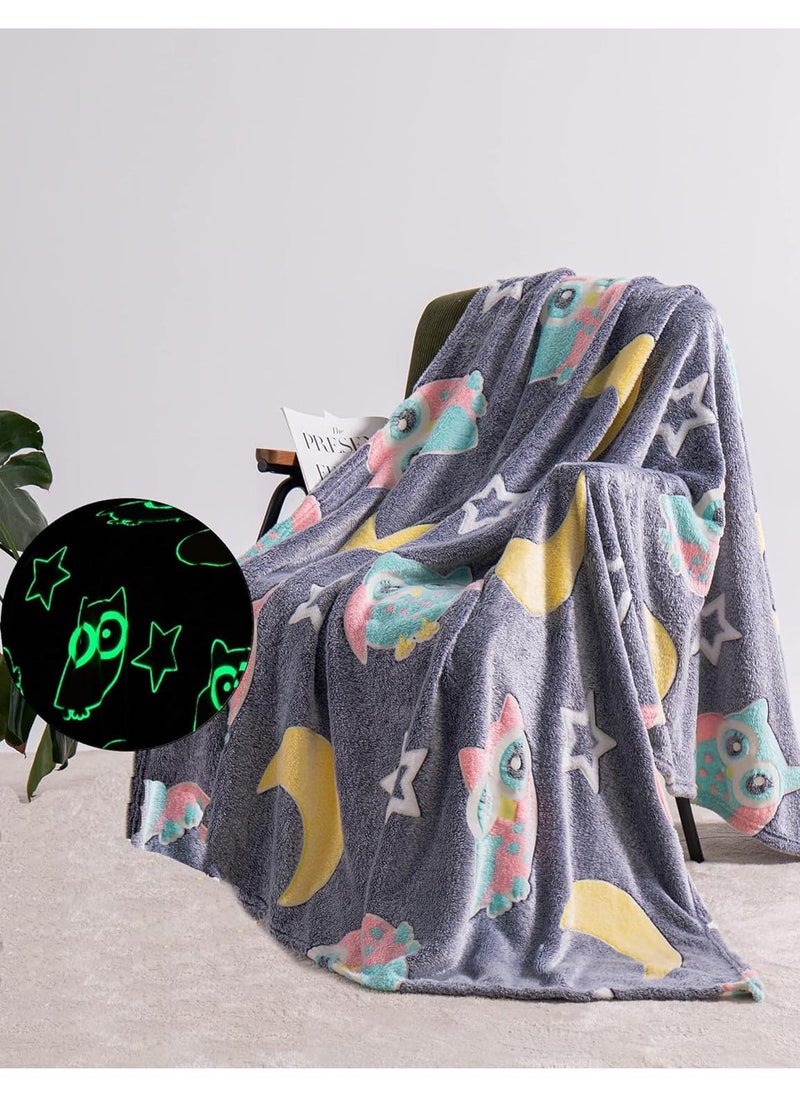 Glow in The Dark Blanket Personalized Blanket For Kids,50x60inch Throw Blankets Super Cozy Plush Soft Fleece Blanket for Girls Boys Birthday Gifts