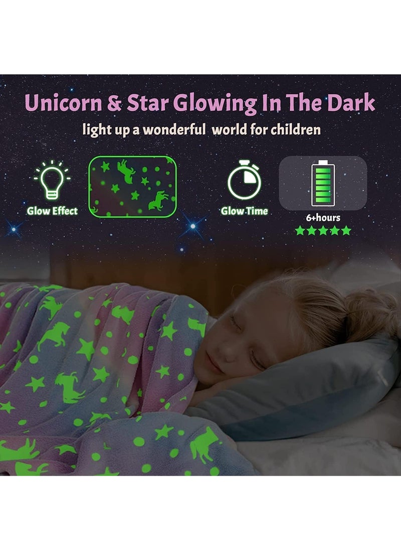 Glow in The Dark Blanket Personalized Blanket For Kids,50x60inch Throw Blankets Super Cozy Plush Soft Fleece Blanket for Girls Boys Birthday Gifts