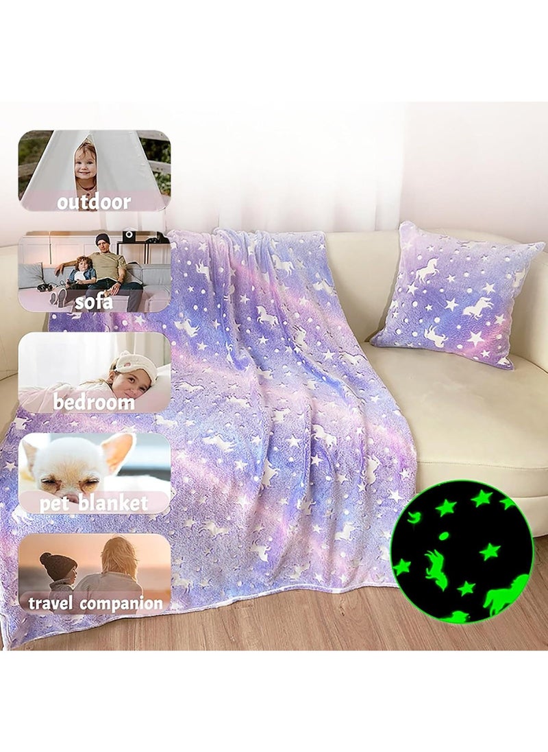 Glow in The Dark Blanket Personalized Blanket For Kids,50x60inch Throw Blankets Super Cozy Plush Soft Fleece Blanket for Girls Boys Birthday Gifts