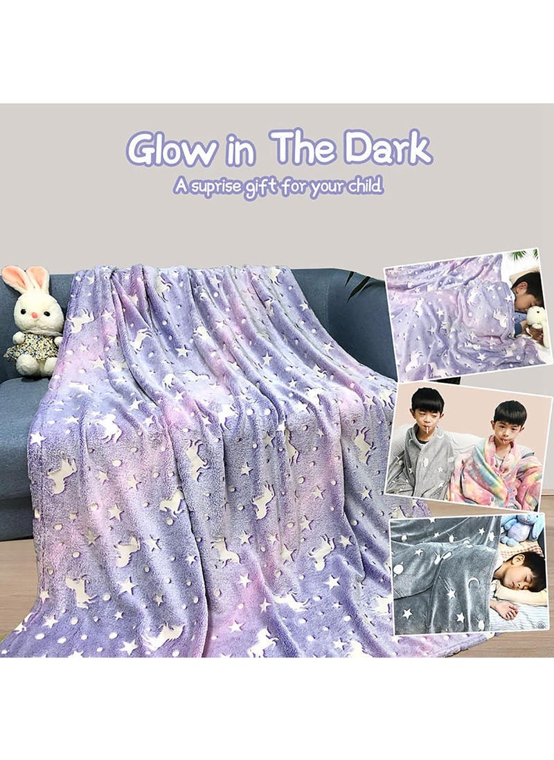 Glow in The Dark Blanket Personalized Blanket For Kids,50x60inch Throw Blankets Super Cozy Plush Soft Fleece Blanket for Girls Boys Birthday Gifts