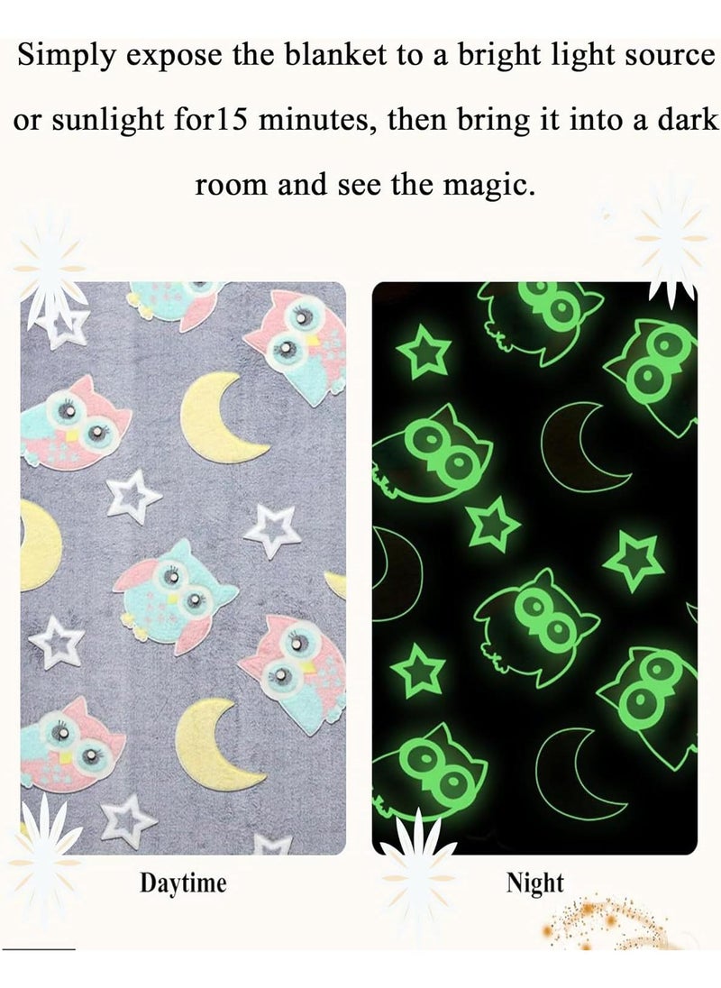 Glow in The Dark Blanket Personalized Blanket For Kids,50x60inch Throw Blankets Super Cozy Plush Soft Fleece Blanket for Girls Boys Birthday Gifts