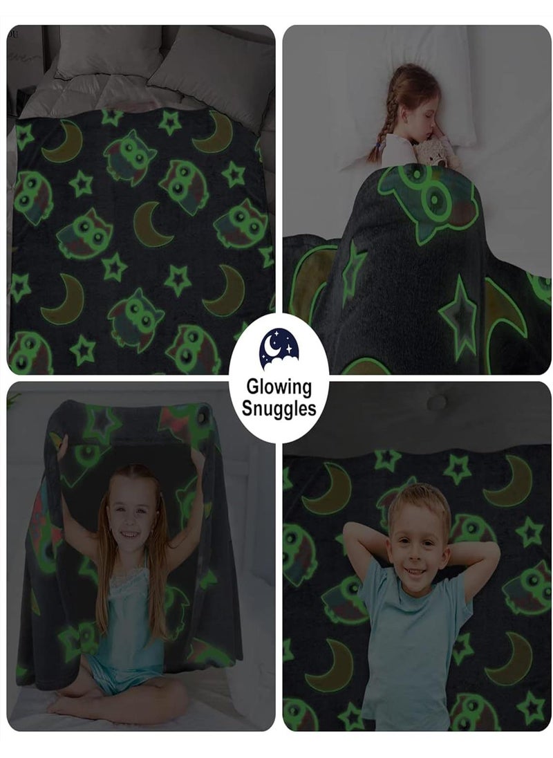 Glow in The Dark Blanket Personalized Blanket For Kids,50x60inch Throw Blankets Super Cozy Plush Soft Fleece Blanket for Girls Boys Birthday Gifts