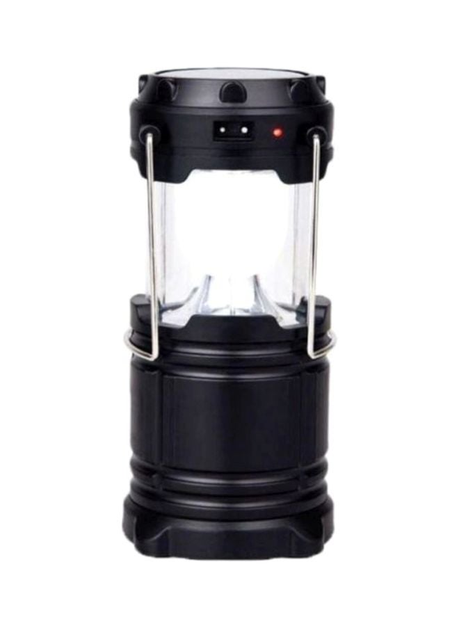 Solar Power Outdoor Portable Lantern Black 8x13centimeter