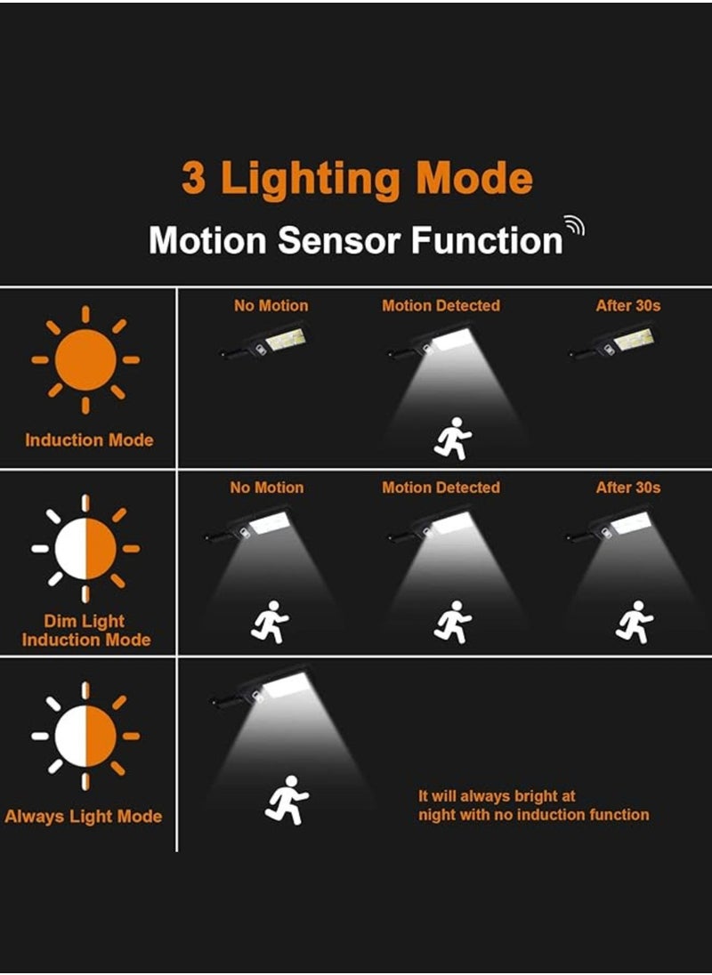 Solar Light Outdoor, Ip65 Motion Sensor Led Security Solar hanging lights with Remote Control, 3 Lighting Modes Wireless Solar Lights Parking Garden Street Yard Deck | 120LED 4 Pieces