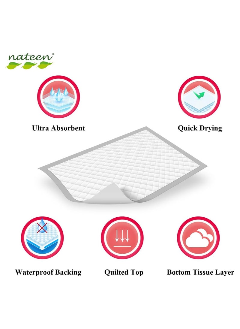 Nateen Disposable Incontinence Underpads, 80 x 180 cm, 40 Pcs Bed Pads for Mattress Furniture Sofa Chair Protector High Absorbency Mats.