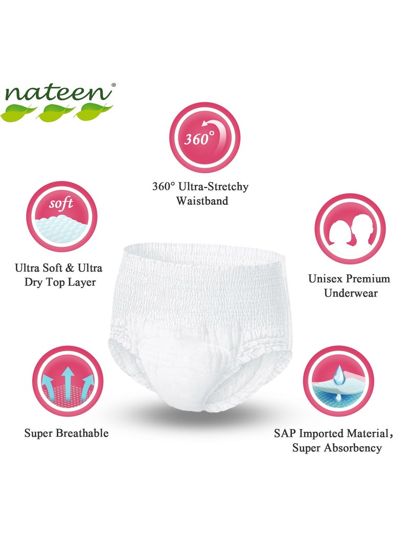 Flexi Plus Adult Diapers Pants,Incontinence Pull Up,Medium,Waist Size 90-130cm,40 Count Adult Pull Ups,Superior Comfort,Excellent Combination of Protection