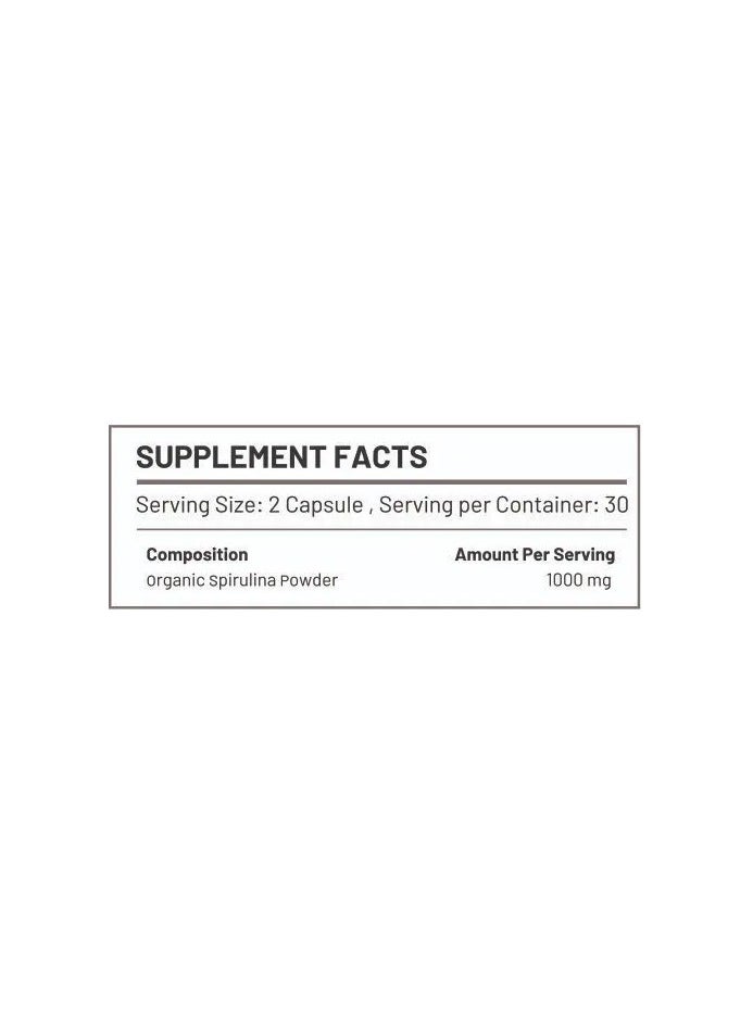 Spirulina Capsule 1000mg - 60 Capsules